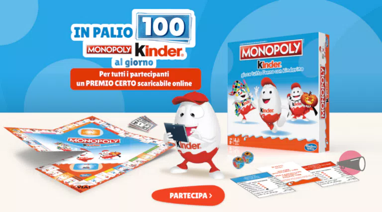Concorso “Kinder Game 2022”: vinci 100 Monopoly al giorno