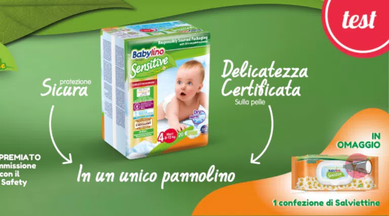 Diventa tester Babylino Sensitive e ricevi gratis il kit cambio pannolino con Mamma che Test