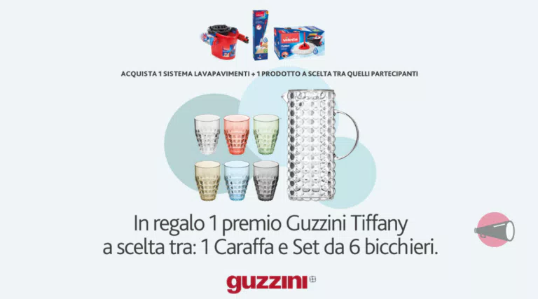 Concorso a premi Vileda “Fai brillare la tua tavola”: richiedi gratis Caraffa o 6 bicchieri Guzzini