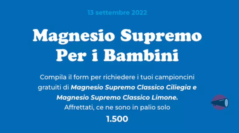 Richiedi il campione omaggio di Magnesio Supremo per bambini