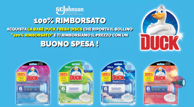 “100% Rimborsato Duck”: come farsi rimborsare l'applicatore Duck Fresh Discs