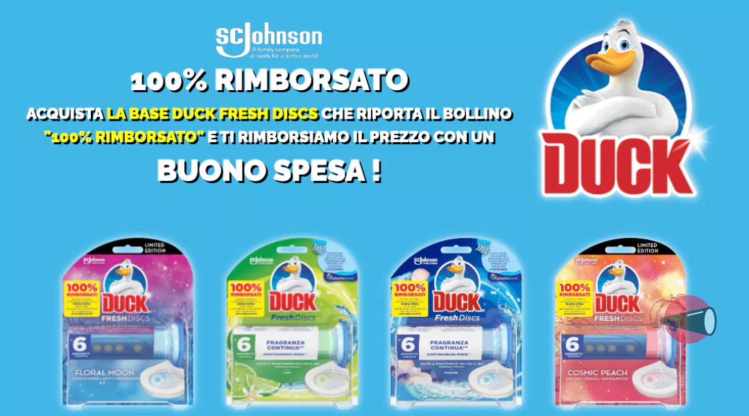 “100% Rimborsato Duck”: come farsi rimborsare l'applicatore Duck Fresh Discs