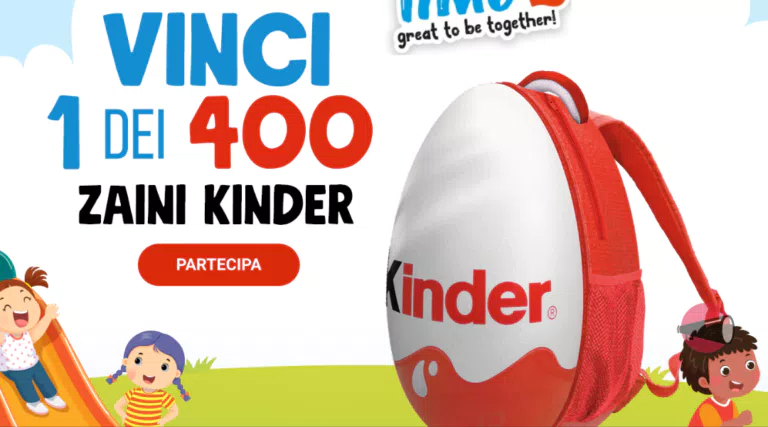 Concorso “Con Ferrero e Lidl puoi vincere uno zaino Kinder”: in palio 400 zaini Kinder