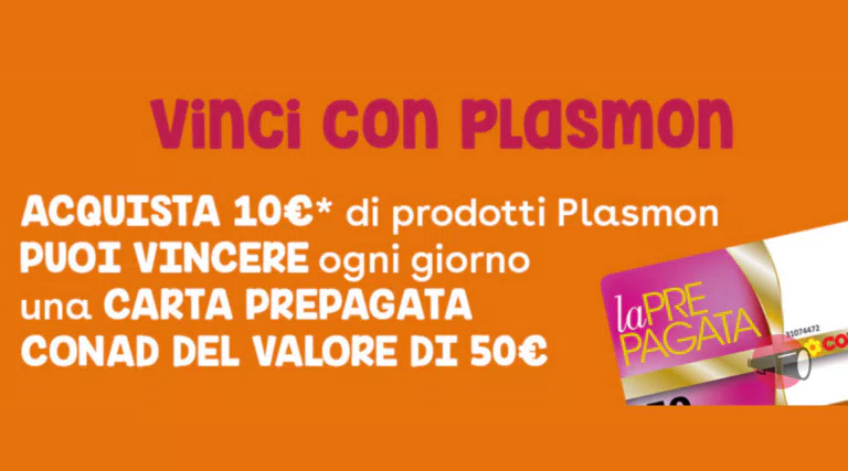 Concorso Vinci con Plasmon: in palio buoni spesa Conad da 50€