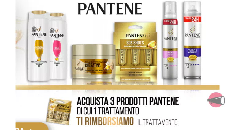 Cashback trattamento Pantene: ti rimborsano la spesa fino a 6,60€