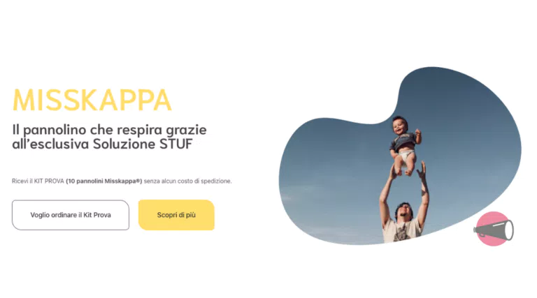 Ricevi il KIT PROVA (10 pannolini Misskappa®) senza alcun costo di spedizione.