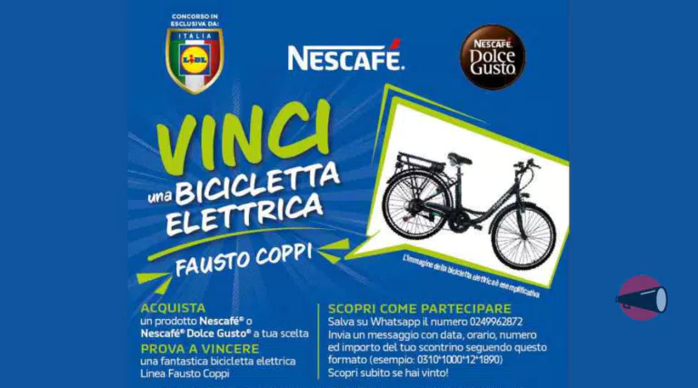 Concorso Nescafé LIDL “Vinci una bicicletta elettrica” Fausto Coppi