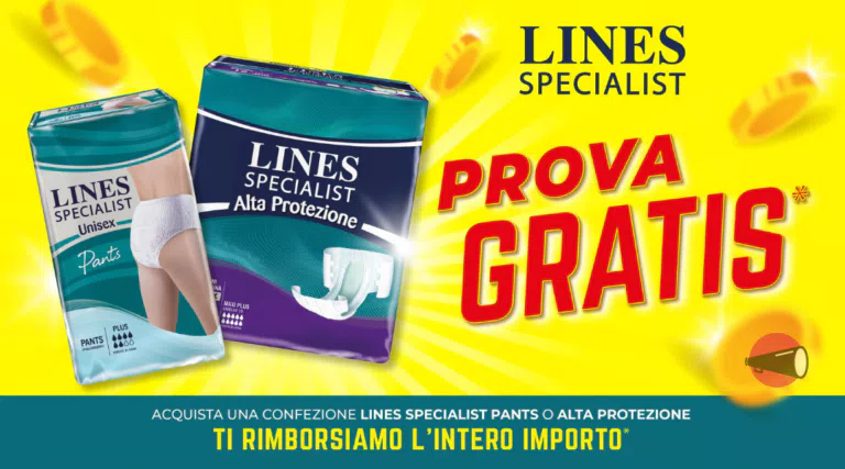 Cashback “Lines Specialist – Provami Gratis”: come ricevere il 100% di rimborso su “Pants” o “Alta Protezione”