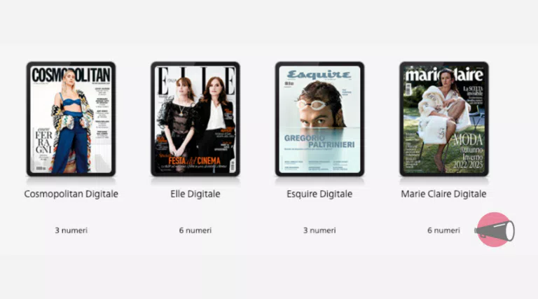 Ricevi gratis un abbonamento a Elle, Cosmopolitan, Marieclaire, Esquire a scelta
