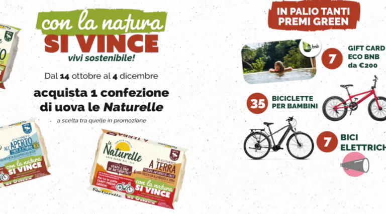 Concorso uova Naturelle “Con la natura si vince”: 7 bici elettriche, 35 bici bambino, 7 weekend