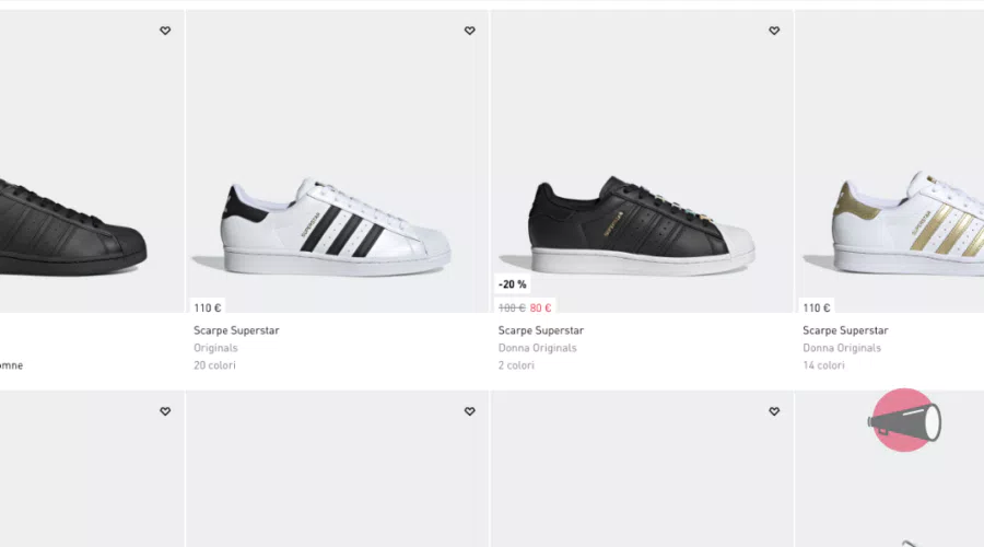 Dal 15 al 25% di sconto su sneakers Adidas selezionate con il codice sconto