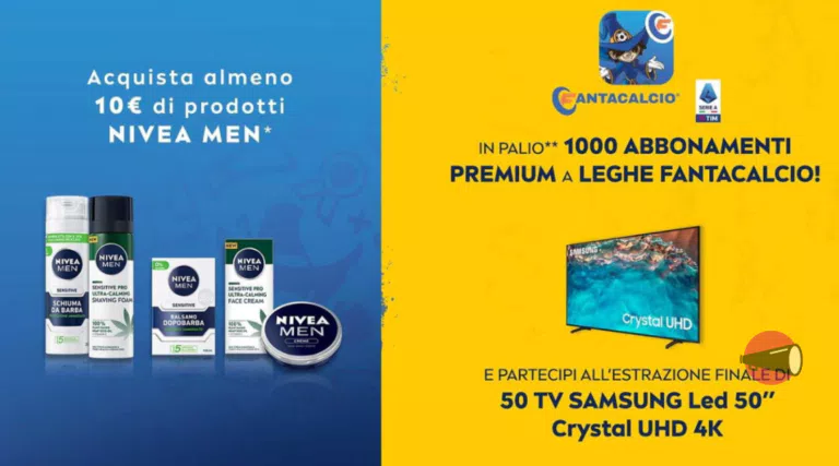 Concorso NIVEA MEN 2022: vinci abbonamenti Leghe Fantacalcio e Tv Samsung