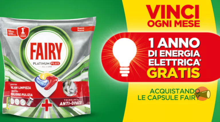 Concorso Fairy: vinci 1 anno di energia elettrica gratis