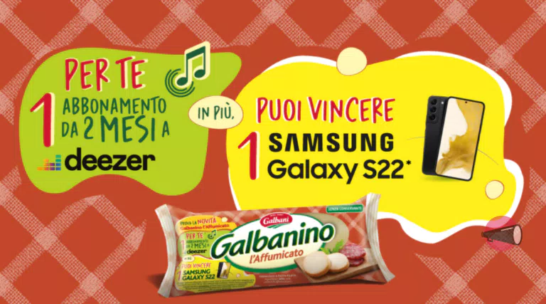 “Galbanino ti regala la musica”: vinci Samsung Galaxy S22 e 2 mesi di Deezer