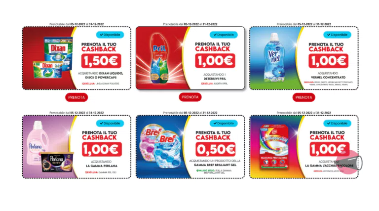 Cashback DonnaD: fatti rimborsare Dixan, Pril, Vernel, Perlana, Bref e l'Acchiappacolore.