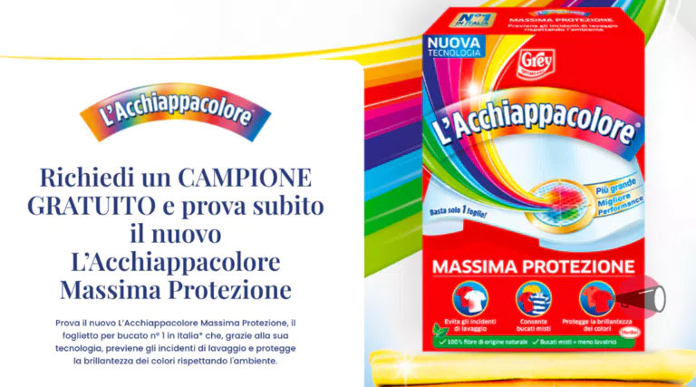 Richiedi il campione gratuito de L'Acchiappacolore Massima Protezione