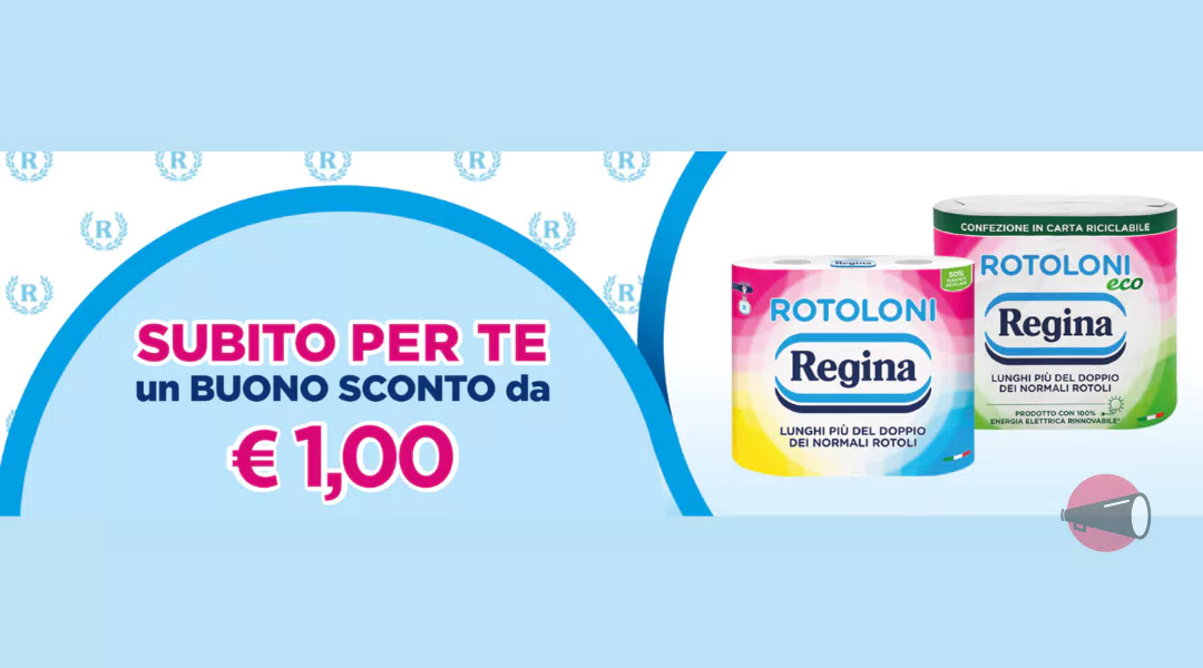 Ricevi i buoni sconto sulla carta igienica Rotoloni Regina