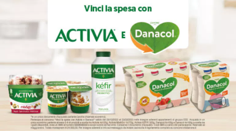 Concorso Danone “Vinci la spesa con Activia e Danacol”: in palio 1.200 buoni spesa da 20€