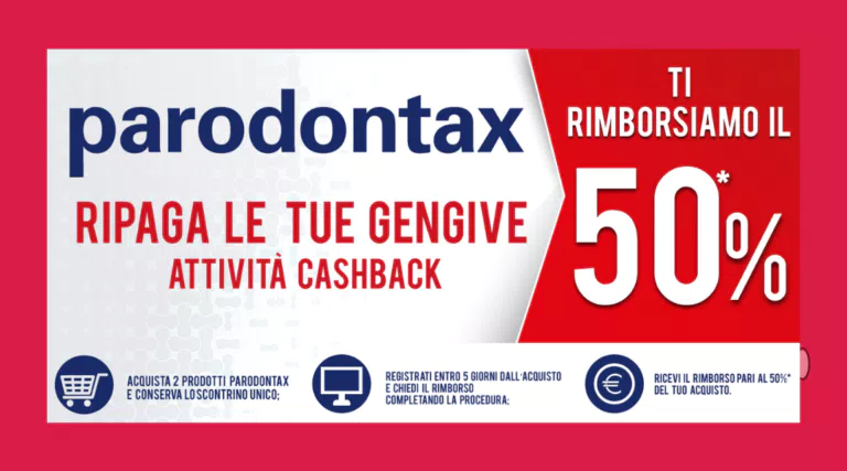 Cashback Parodontax “RIPAGA LE TUE GENGIVE”