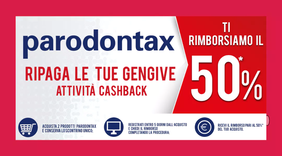 Cashback Parodontax “RIPAGA LE TUE GENGIVE”