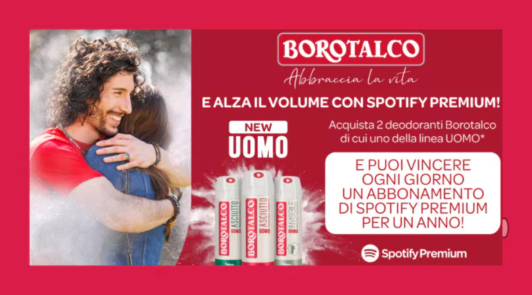 Concorso Borotalco: vinci ogni giorno abbonamenti 1 anno a Spotify Premium