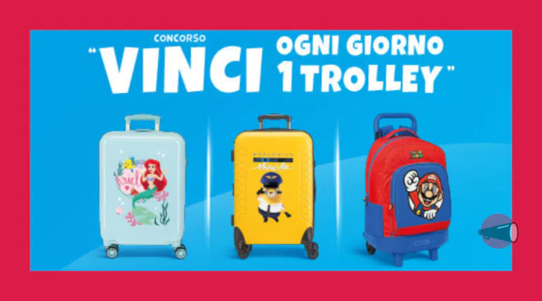 Concorso Danone “Vinci un Trolley”: vinci ogni giorno Trolley (Supermario, Ariel, Minions)