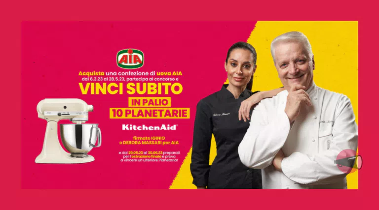 Concorso AIA 2023: vinci planetarie KitchenAid personalizzata Iginio e Debora Massari