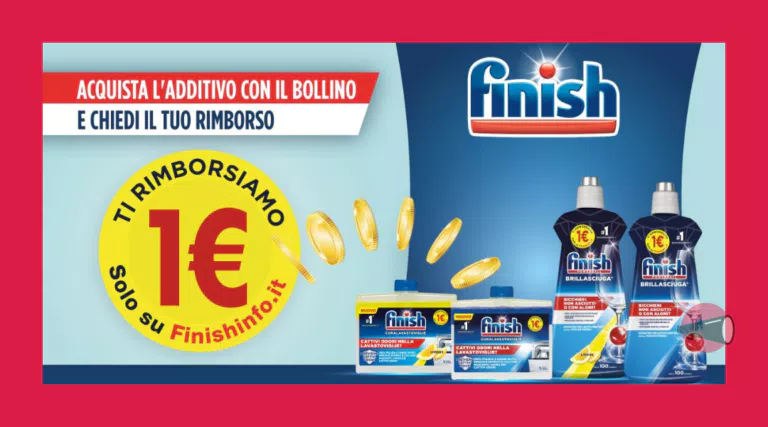 Cashback Finish: come farsi rimborsare 1 euro sugli additivi Finish