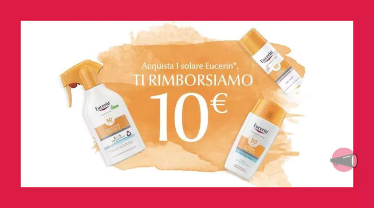 Cashback solari Eucerin: ti rimborsano 10€ per ben 2 volte