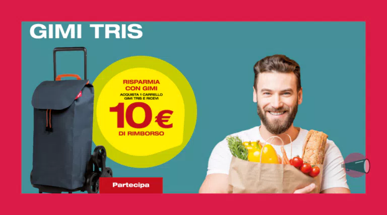 “Promo cashback Gimi Tris”: ricevi 10€ di rimborso