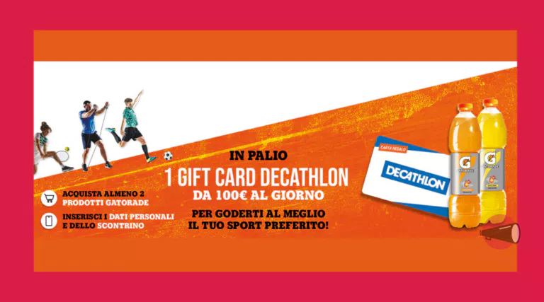 Celebra l'Estate 2023 con Gatorade e PepsiCo Beverages Italia: Vinci ogni giorno una Gift Card Decathlon da €100 Acquistando le tue Bevande Sportive Preferite!