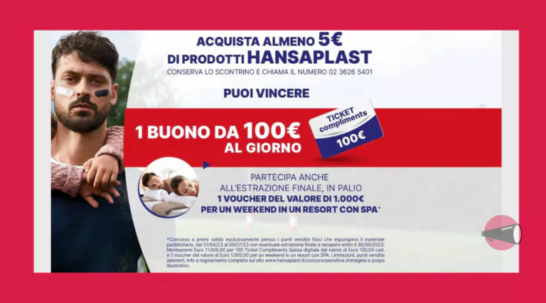 Concorso Hansaplast 2023: vinci ogni giorno buoni spesa da 100€