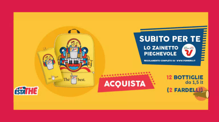 Un'Offerta Imperdibile per gli Amanti di ESTATHE’: Due Bottiglie di Thé per uno Zaino di Marca RONCATO - Sfida l'Estate con Stile e Gusto!