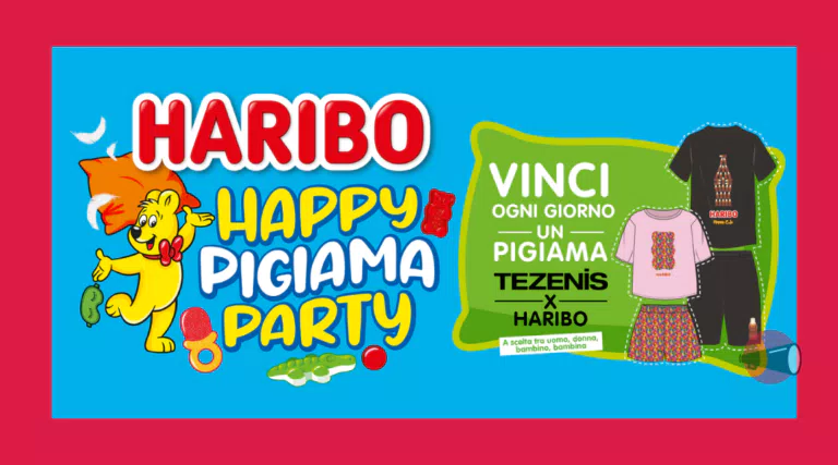 Haribo Happy pigiama party: vinci 68 pigiami Tezenis x Haribo