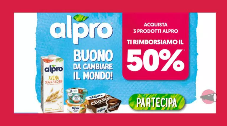 Prova Alpro, ti rimborsiamo il 50%: come farsi rimborsare 3 prodotti