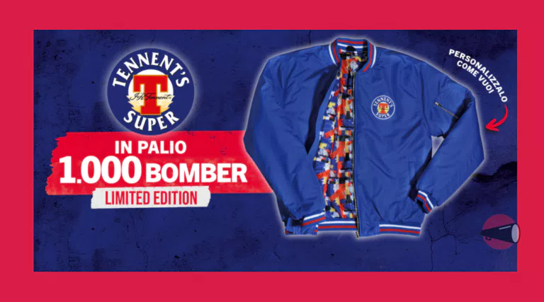 Un'Esclusiva Opportunità per gli Amanti della Tennent’s Super: Vinci uno dei 1.000 Bomber Personalizzati e Mostra il Tuo Stile unico!