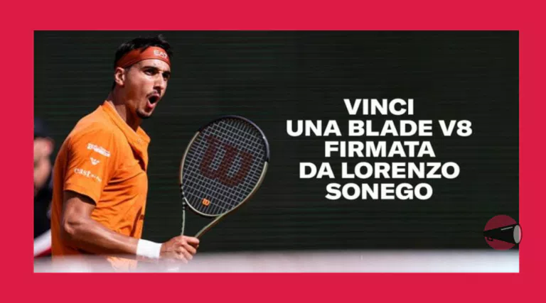 Prova a vincere la racchetta Blade 98 V8 autografata da Lorenzo Sonego!