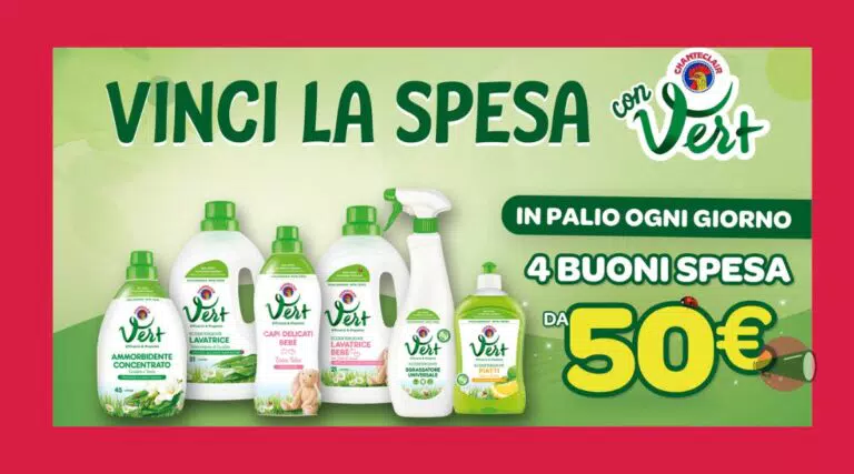 Concorso “Vinci la spesa con Vert”: ecco come vincere buoni spesa da 50€