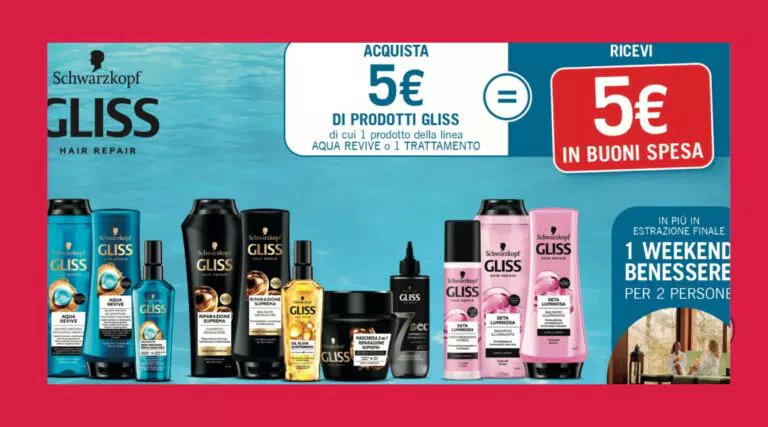 Consumer Promo Gliss: acquista 5€, ricevi 5€ in buoni spesa
