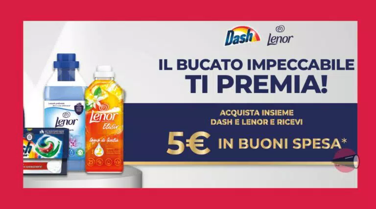 Nuovo rimborso Dash e Lenor: come ricevere 5 euro di rimborso