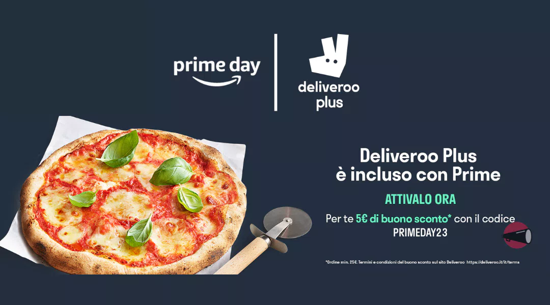 Amazon Prime Day 2023 "Voucher Deliveroo": 10.000 Voucher Deliveroo da 5€