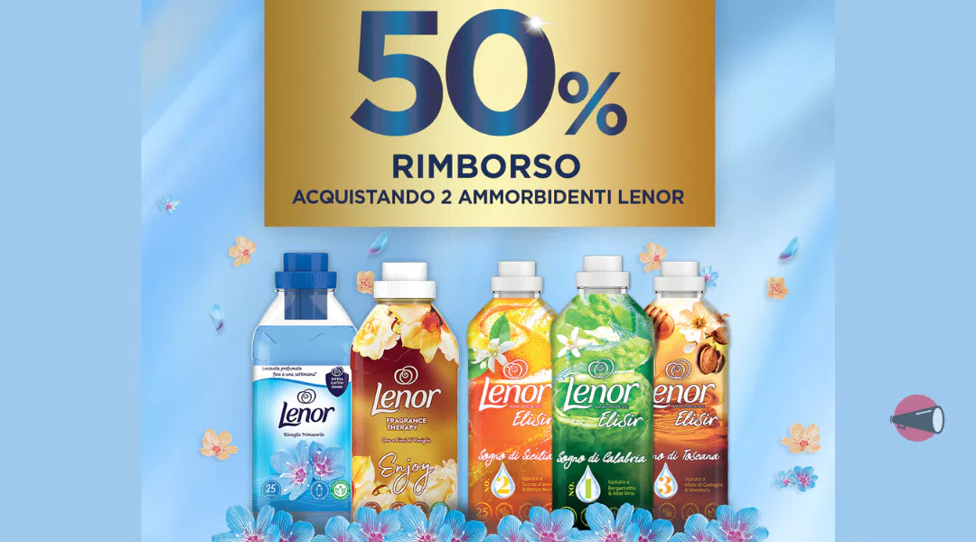 "Cashback Lenor 50%": 1 ammorbidente completamente gratis