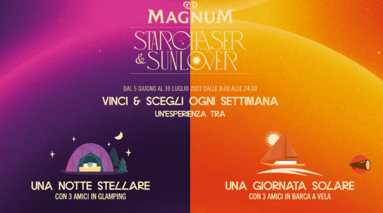 Concorso “Magnum Starchaser e Sunlover”: ogni settimana esperienze Glamping o in Barca a Vela