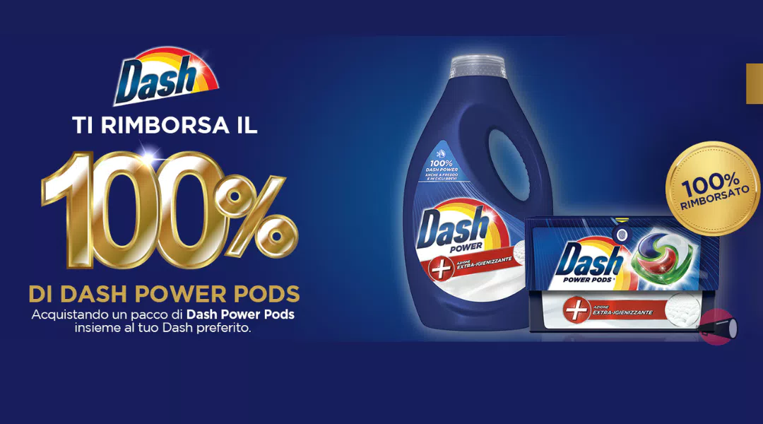 "Dash Cashback Power": 100% di rimborso su Dash Power Pods