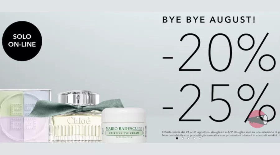 Douglas: Codice Sconto Douglas 20% su spesa di 30€!