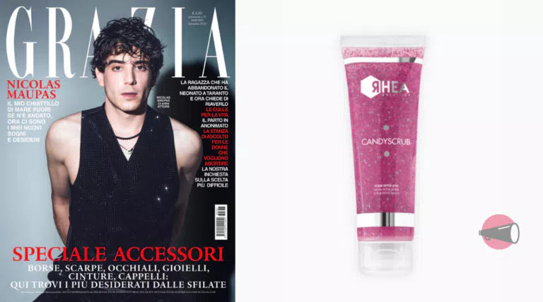 Grazia di Settembre è in edicola con scrub viso Rhea Cosmetics