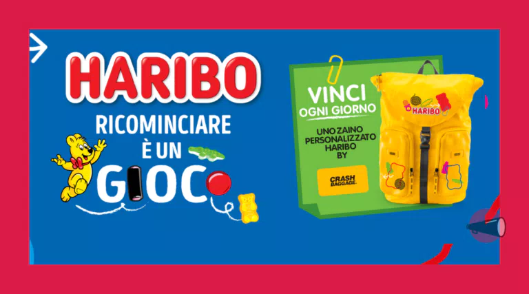 Concorso Haribo 2023: vinci zaini Crash Baggage