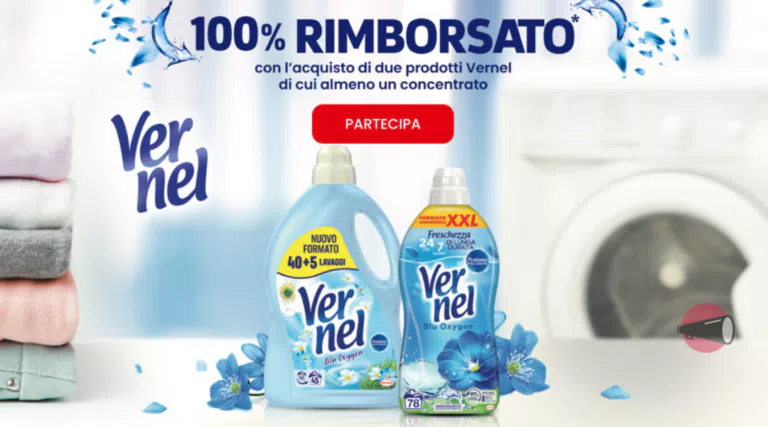 Provami Gratis Vernel: rimborso 100% su 2 prodotti con Risparmio Casa