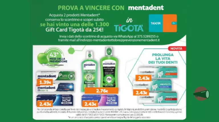 CONCORSO A PREMI Mentadent in Tigotà (Ottobre 2023)