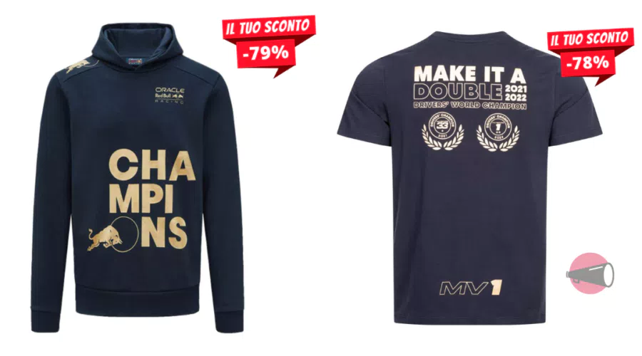 Nuova Felpa e T-Shirt Red Bull Racing x Max Verstappen a partire da 12,99€!